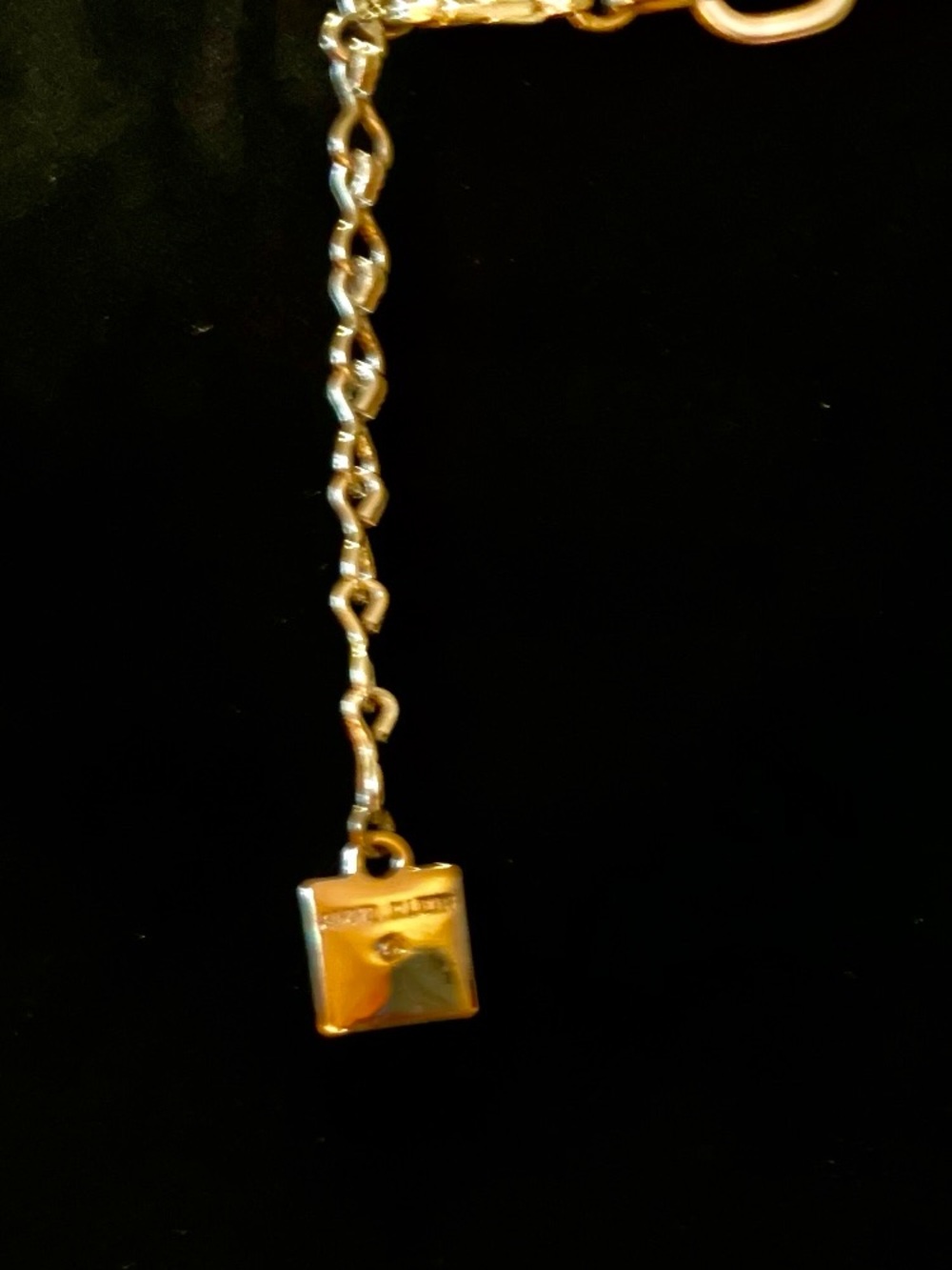 New Anne Klein Gold and Chain Necklace with Black Leather Inlay in Box - Picture 3 of 5